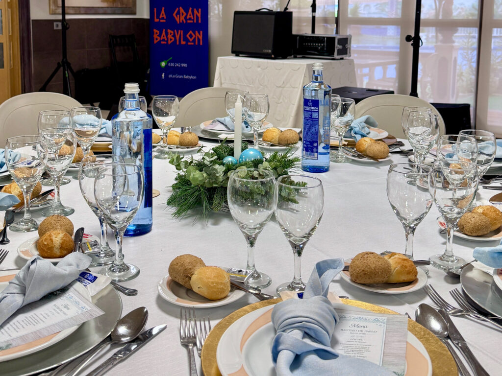 Mesa montada bautizo en El Algar de Don Joan cerca de Callosa d'En Sarrià